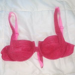 Sparkle Pink Plunge Underwire Bikini Top